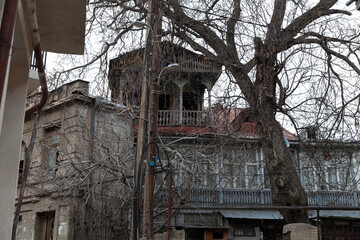 Fototapeta na wymiar Wooden architecture, Tbilisi, Georgia