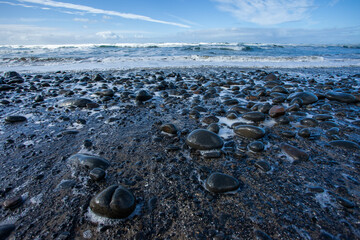 pebble beach of shortsand beach in Oregon state