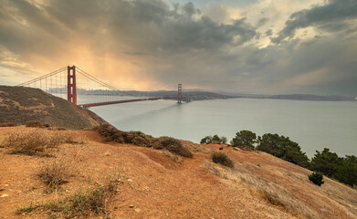 Beautiful views of the Golden Gate Bridge and San Francisco Bay from Cape Marin in the Golden Gate...