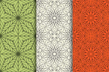 Collection seamless pattern in ethnic style