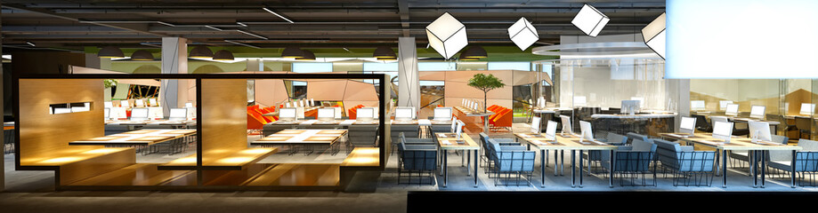 3d render of luxury office interior