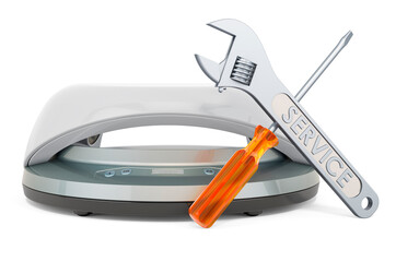 Service and repair of LED nail lamp, 3D rendering