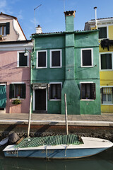 Beautiful and colorful houses in Burano, Venice, Italy