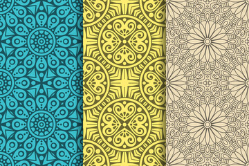Collection seamless pattern in ethnic style