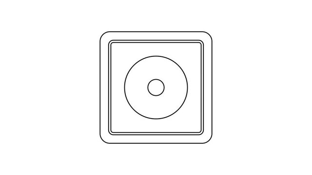 Black line Billiard chalk icon isolated on white background. Chalk block for billiard cue. 4K Video motion graphic animation.
