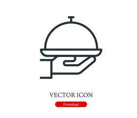 Fototapeta premium tray vector icon. Editable stroke. Linear symbol for use on web design and mobile apps, logo. Symbol illustration. Pixel vector graphics - Vector