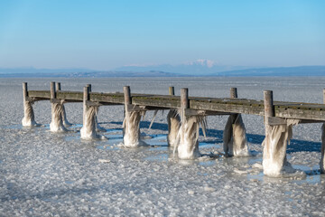

Winter Wonderland on frozen Neusiedlersee in Burgenland Austria