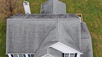 Aerial Residential Roof and Chimney Inspection by Drone - Entire Roof
