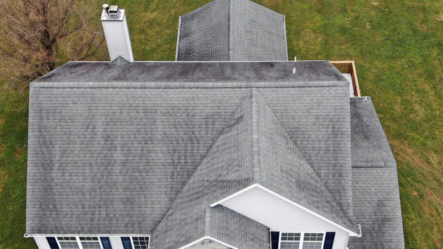 Aerial Residential Roof And Chimney Inspection By Drone - Entire Roof
