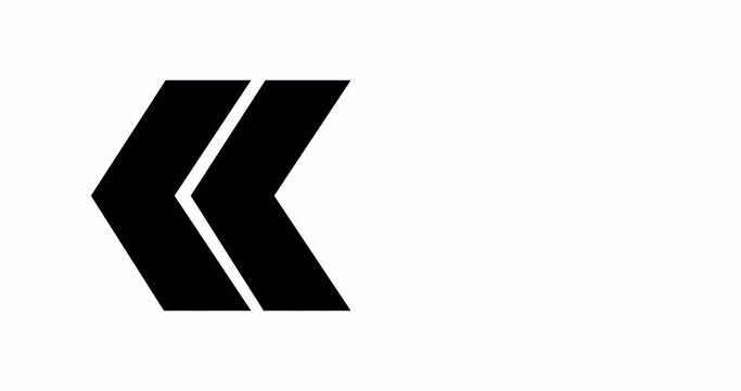 Animation of arrows sign animation with optional luma matte. Alpha Luma Matte included.
