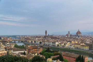 Fototapeta na wymiar Panorama of the Italian city Florence with the Catedra Duomo