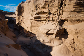 sand canyon against the blue sky