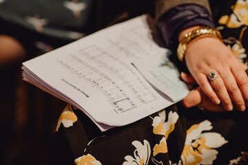 Partition de musique de la chorale de l'église