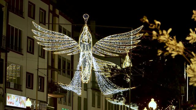 Light angel Christmas  decoration during the Christmas season.