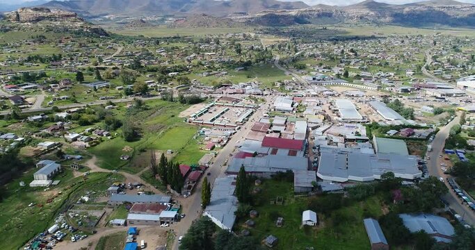 Entering Butha Buthe small town in Lesotho