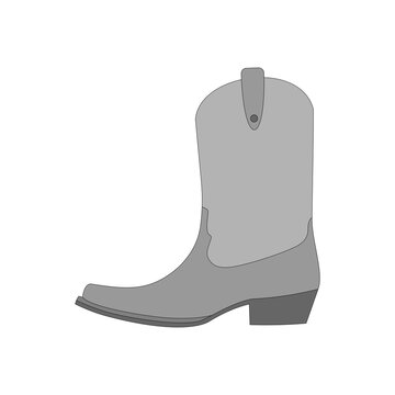 cowboy boot isolated on white background, vector illustration.