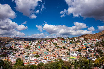 Beautiful aerial view of the UNESCO World Heritage Centro Historico in Guanajuato, Mexico