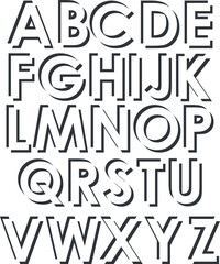 Double Shadow Alphabet Font - Letters	