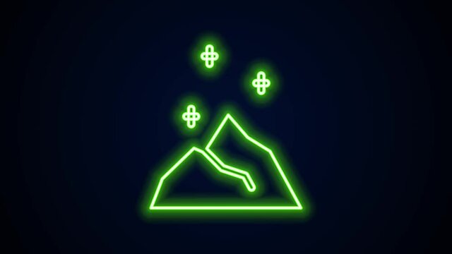 Glowing neon line Magic powder icon isolated on black background. 4K Video motion graphic animation.