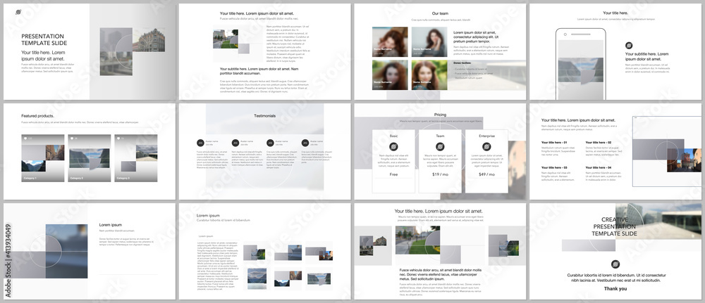 Sticker bundle of editable business templates for digital app, web products. vector templates for website de