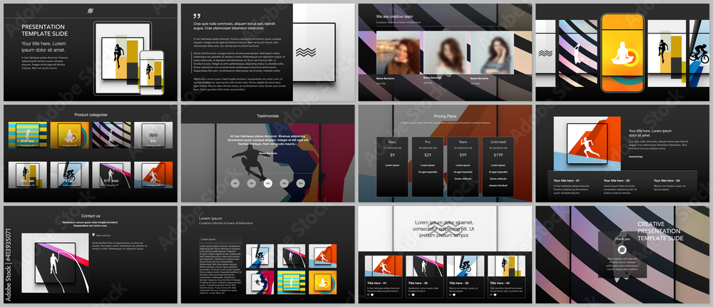 Sticker vector templates for website design, presentations, portfolio. templates for presentation slides, le
