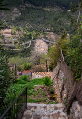 A beautiful view of Deià a small town in mediterranean Mallorca Island in the Balearic Island Spain on a winter day 
