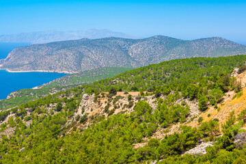 Fototapeta na wymiar Landscape of the coast of Rhodes island