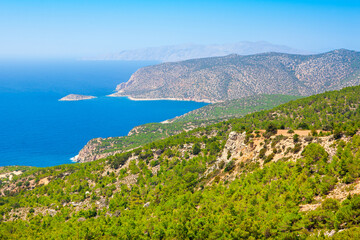 Landscape of the coast of Rhodes island