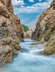 California nature - landscape, beautiful cove with rocks on the seaside in Garrapata State Park. County Monterey, California, USA. Long exposure photo.