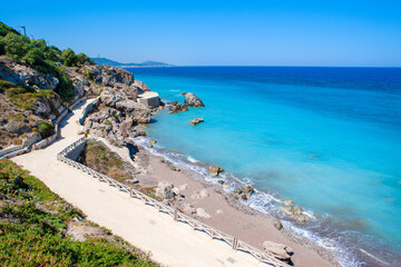 Landscape of the coast of Rhodes island
