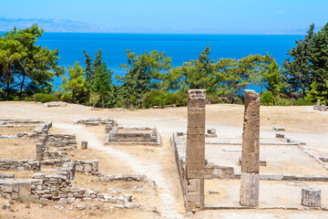 Fototapeta na wymiar Ruins of Kameiros ancient city in Rhodes island, Greece