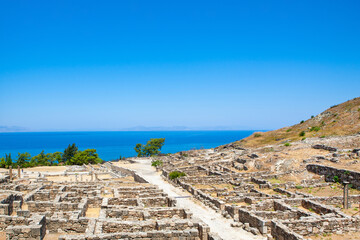 Ruins of Kameiros ancient city in Rhodes island, Greece