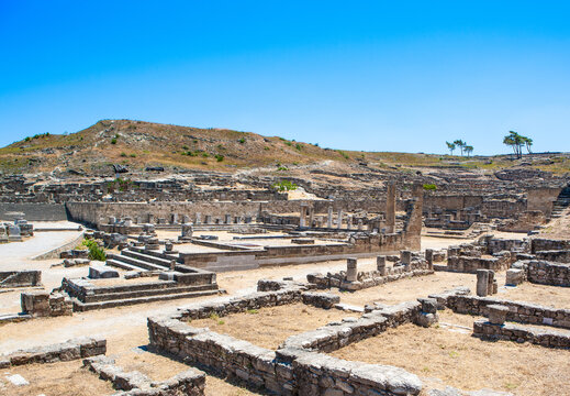 Ruins of Kameiros ancient city in Rhodes island, Greece