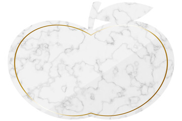 りんご型フレーム　ホワイト＆ゴールド　大理石　横位置