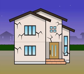 地震で壊れた家