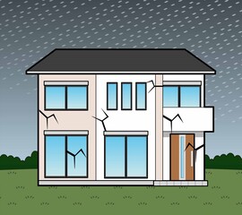 地震で壊れた家