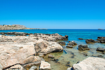 Landscape of the coast of Rhodes island