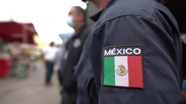 Police officers on duty in Mexico City, Mexico, To ensure peace and public order and to fight the threat of drug cartels