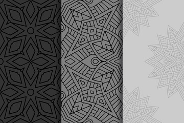 Collection seamless pattern in ethnic style
