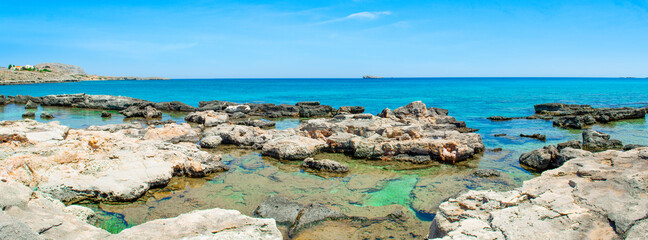 Landscape of the coast of Rhodes island