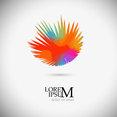 Logo multicolored palm leaf. Vector illustration