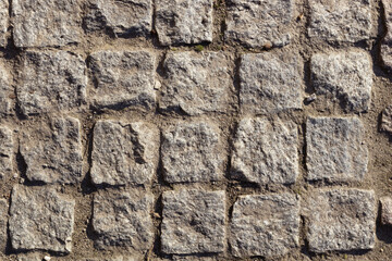 flat bricks of a square shape, with an uneven surface, between which the earth