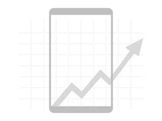 Obraz premium Business investment, rising graph on screen vector flat illustration. Growing line graph and arrow, increasing income, successful business strategy, earning money. Financial analysis concept.