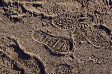 chaotic footprints on the sand