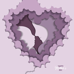 baby and mom are playing with love , happy international mother's day concept, can be used for card, poster, website, brochure background. vector illustration