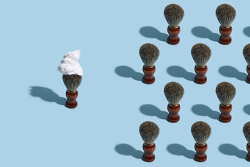shaving foam on shaving brush