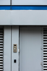 Back exit door to commercial building composition texture