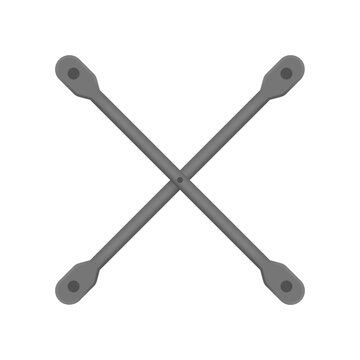Cross brace vector icon. Safety equipment or component part of modular H frame scaffold system. Consist of diagonally pipe or tube. Use to built temporary working platform in construction. 64x64 pixel