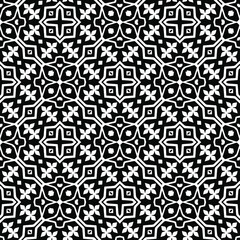 Geometric vector pattern with triangular elements. Seamless abstract ornament for wallpapers and backgrounds. Black and white colors.