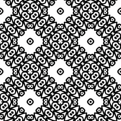 Geometric vector pattern with triangular elements. Seamless abstract ornament for wallpapers and backgrounds. Black and white colors.